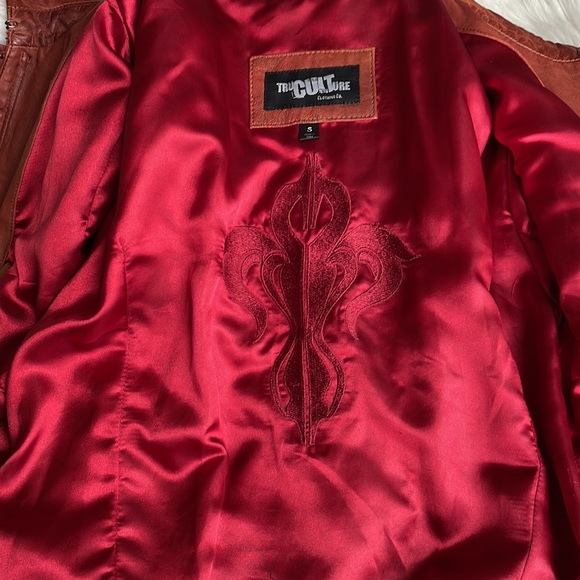 Tru culture:Decadent Cognac Corset Distressed Leather Jacket Size S. - Picture 13 of 16